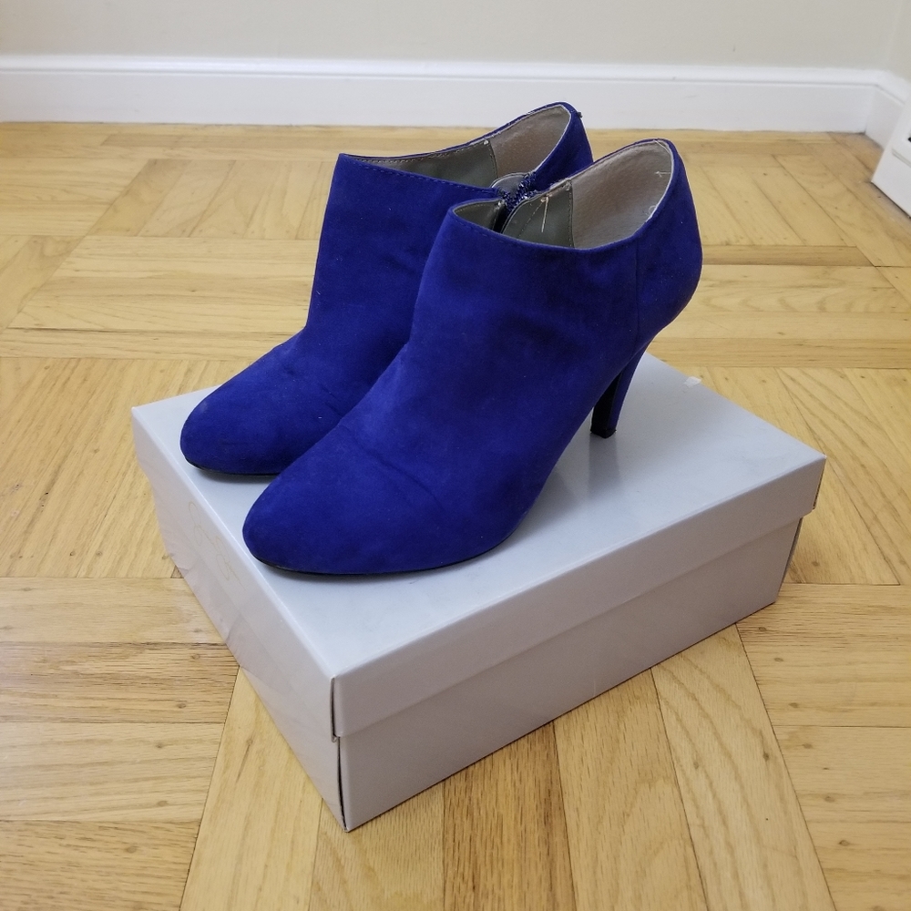 Style & Co Indigo Blue Suede Booties